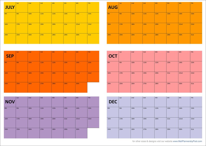 Undated Perpetual Wall Calendar for Special Dates, Birthdays ...