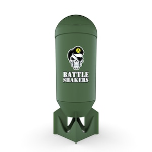 Battle Shaker Bomb - 20 Oz Shaker Bottle -Protein Shaker Design Leak-Proof with Storage Compartment-BPA Free Dishwasher Safe. Military Green