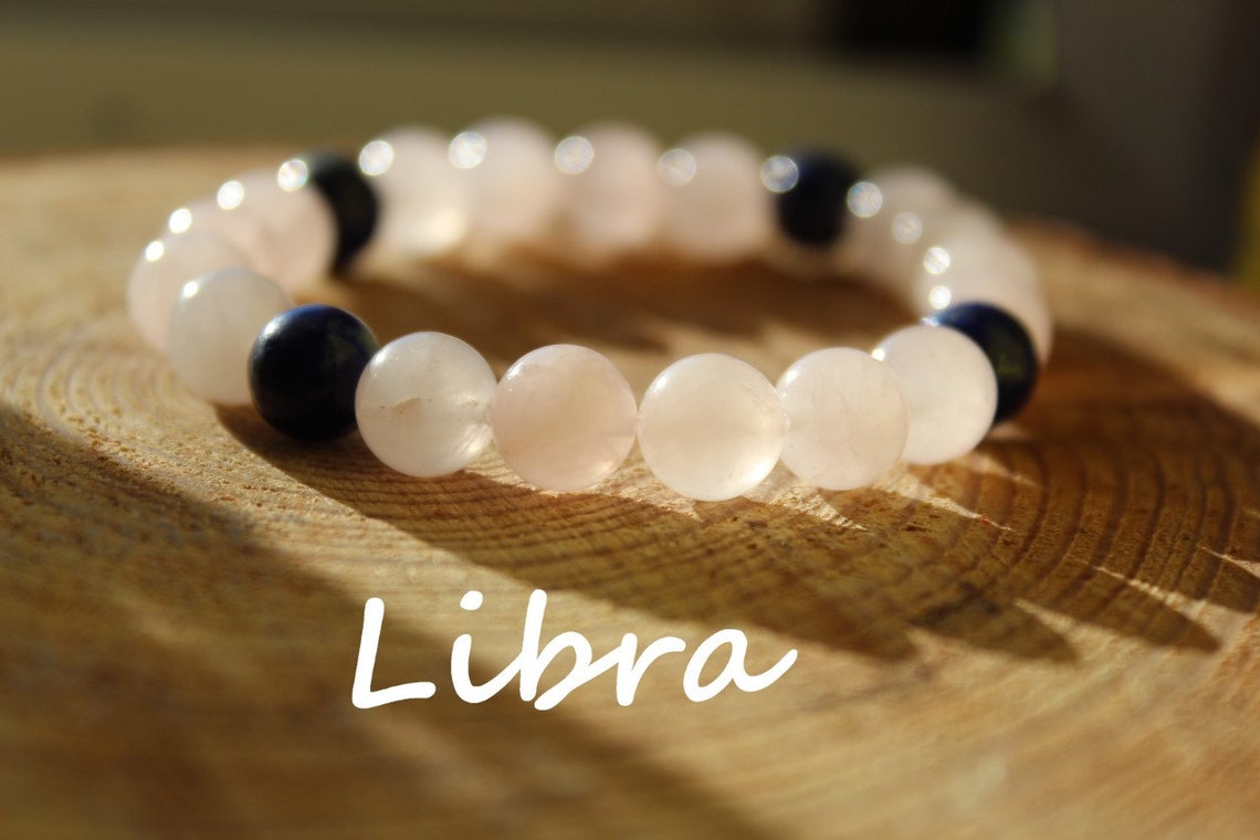Libra Zodiac Bracelet Astrology Bracelet Healing Crystal Etsy