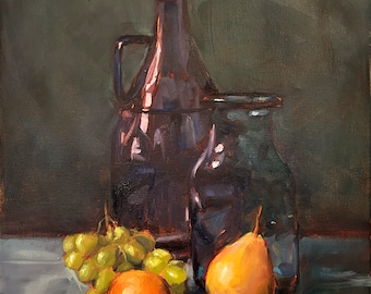 Still life: Jars & Fruit