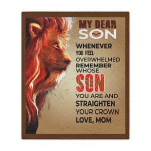 To Son From Mom Löwenkrone Minky Decke 50x60