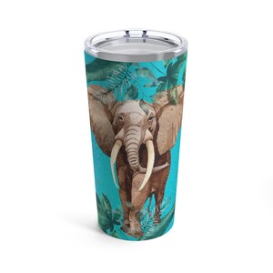 Elephant With Gold Glitter Tumbler 20oz