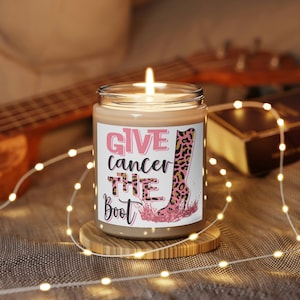 Give Cancer The Boot With Leopard High Heel Boot Scented Candle, 9oz
