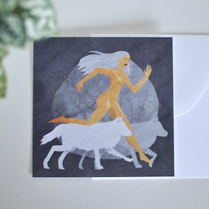 Wild woman - Silver foil magical greeting card