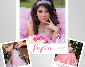 Personalized Photo Magnets Quinceañera Party favor Photo Magnet - Sweet Sixteen Custom Party Favor. Custom Locker Magnet.