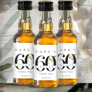 Mini Liquor Bottle Labels, Alcohol Favor Label Party Favors Stickers, Mini Shot Liquor Label Favors for 50 60, 70, 80, 90 Birthday