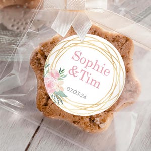 Floral Wedding Stickers Personalized Floral Round Sticker Birthday Stickers  Wedding Round Floral Labels Party Favor  2” / SR10