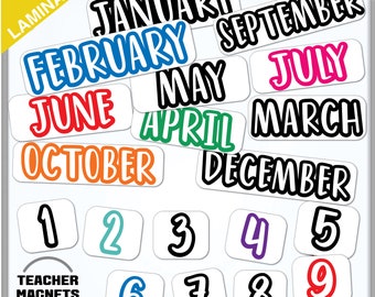 Teacher Magnets for classroom Organization | TeachingTools | Calendar Months and Days Magnets for Magnetic Whiteboard | Classroom Decor