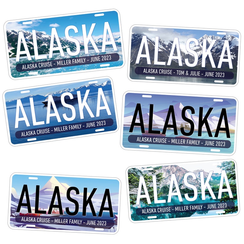 Custom Alaska cruise magnet, scenic ship decoration with wildlife theme.