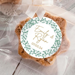 Wedding Floral Stickers Personalized Floral Round Sticker Birthday Stickers Wedding Party Favor Wedding Round Floral Labels  Size 2” / SR10