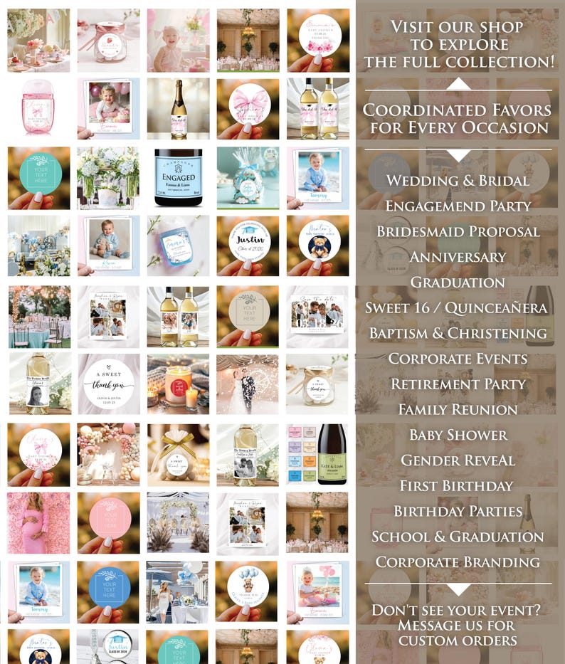 Baby Shower Party Favor - 30 Hand Sanitizer Labels - Pink Bow Baby Shower Theme Favors - BabyShower Stickers for Favor- Gender Reveal Favor image 4