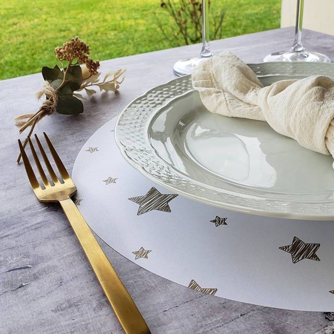 Paper Placemats Tablescape placemats Table for the Wedding Round Paper