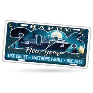 Personalized 2026 Cruise Door Magnet: Happy New Year Cabin Decoration