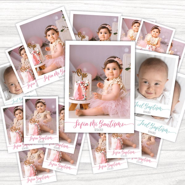 Photo Magnet for Baptism party Favors for Birthday Photo magnet party favor Smash cake personalized photo Magnet favors Custom Magnet