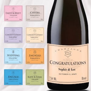 Champagne Labels - Custom Posecco Label: Personalised Wine Label for Wedding