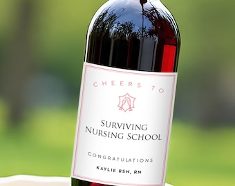 Nurse Graduation Gifts: Nursing Degree Wine Label - Champagne Labels for Nursing Graduations