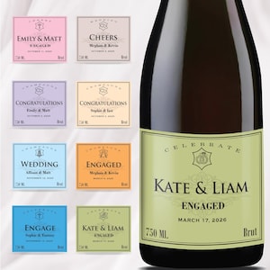 Champagne Label - Prosecco Labels for Wedding, Engagement & Bachelorette Party Favors - Wine Label