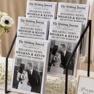 Wedding Newspaper Program – Personalized Custom Timeline, Event Details (Printed) Wedding Newspaper Program - We Design and Print  For You