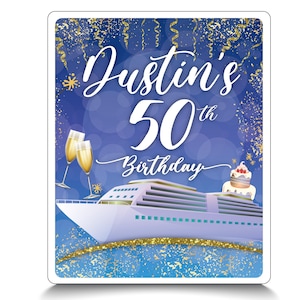 Cruise Door Magnet for Birthday Anniversary Caribbean Cruise Cabin Doors Magnets Alaska Cruise door Magnet Custom Locker Magnets (Blue)