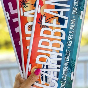 Cruise Door Magnet, Personalized Caribbean Magnet, Personalized Anniversary Cruise Door Magnets, Cruise Door Decorations