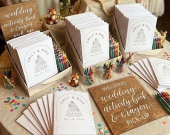 Wedding Activity Book- Wedding Coloring Pages - Party Favor for Kids -  Coloring & Game Book for Reception Table Favor