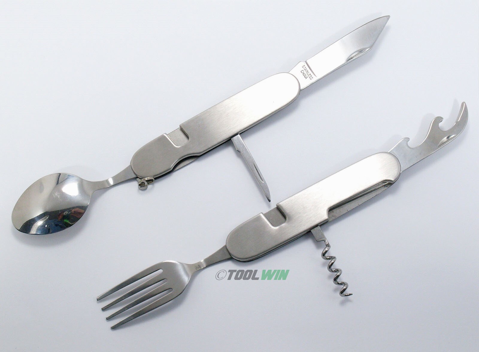 Camping Eating Utensil 6in1 Set Folding Emergency Cutlery Knife Fork