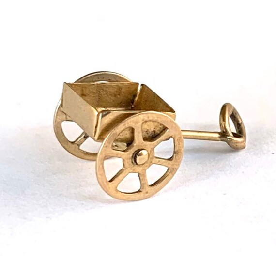 10kt Gold Wagon Cart Charm - image 7