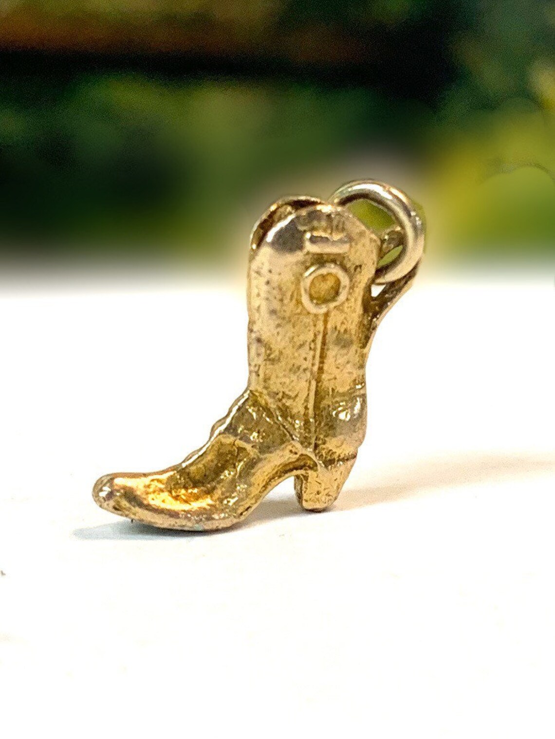Cowboy Boot Charm 14kt Gold Etsy