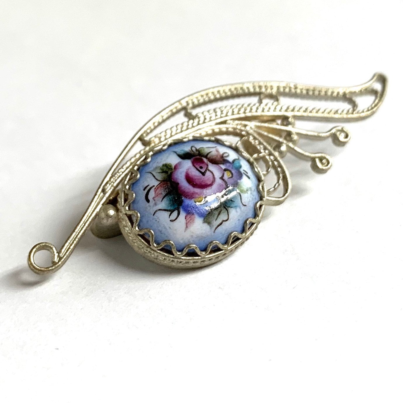 Vintage enameled floral brooch Russian Rostov style Etsy Nederland