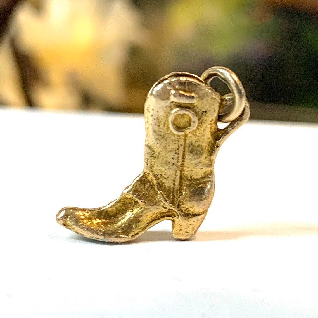Cowboy Boot Charm 14kt Gold | Etsy
