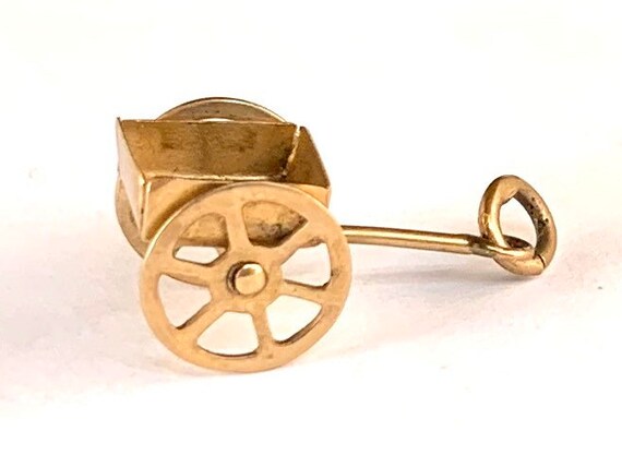 10kt Gold Wagon Cart Charm - image 1