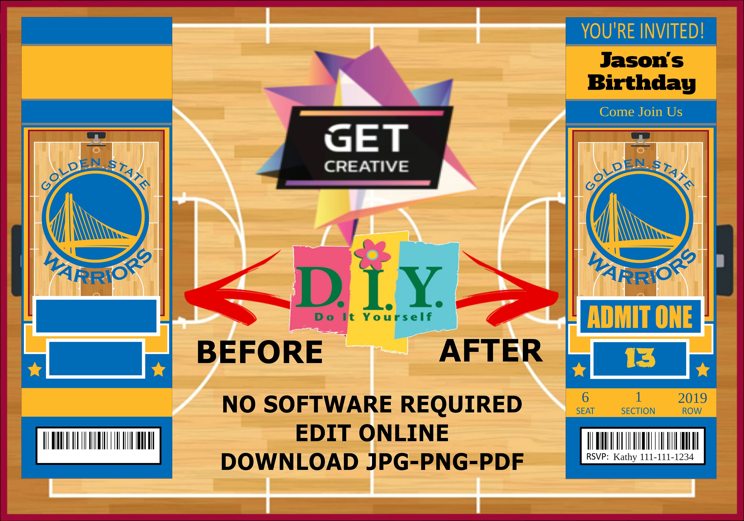 Golden State Warriors 2x6 Ticket Invitation Save The Date | Etsy