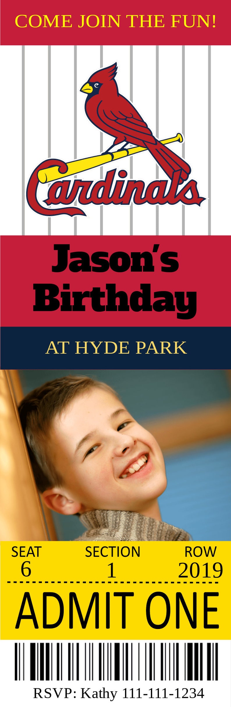 St. Louis Cardinals MLB Baseball Card Ticket Wedding Etsy