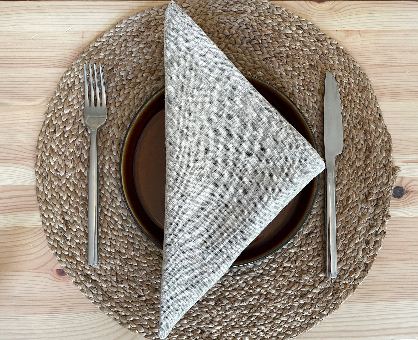 Linen napkin. Natural linen table napkins. Set of dining Etsy