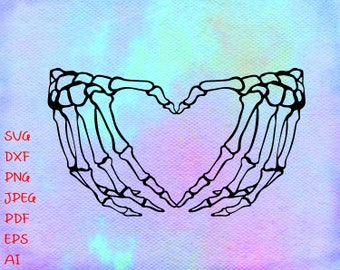 Skeleton Hand Heart Etsy