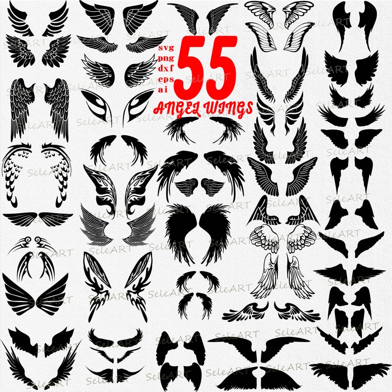 Download Art Collectibles Clip Art Angel Wings Svg Wings Svg Angel Svg Svg Files For Silhouette
