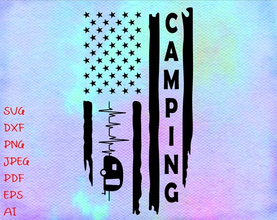 Download Distress Flag Camping Svg Camping Usa Svg Distressed Flag Etsy