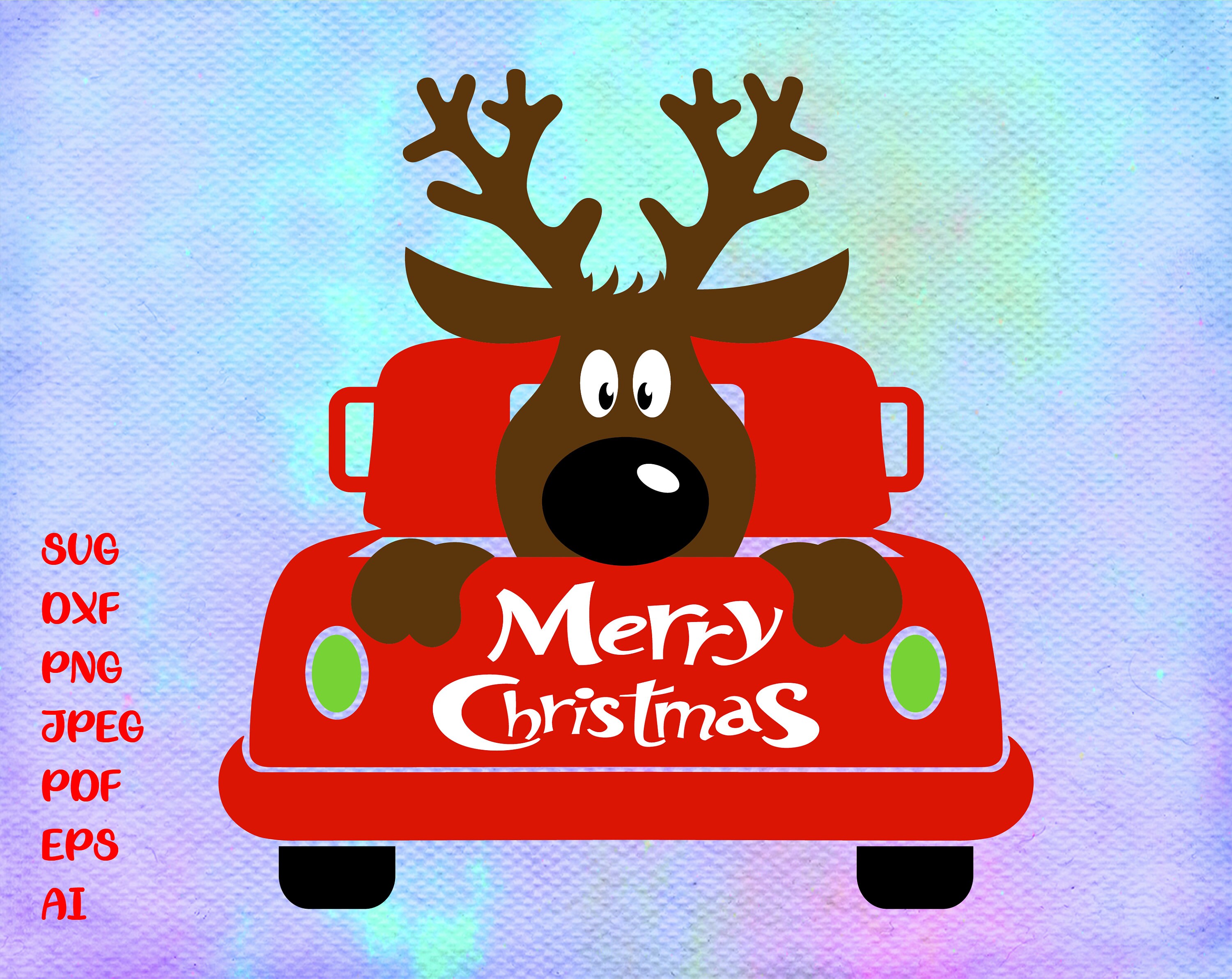 Download Christmas Truck Svg Boy Reindeer Svg Vintage Truck Back Svg Etsy