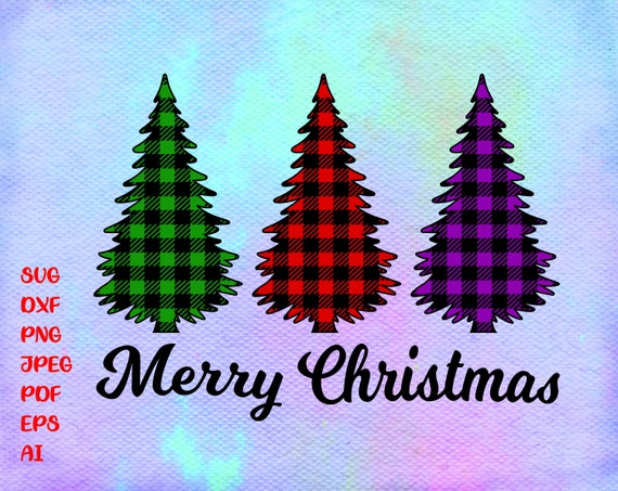 Download Merry Christmas Svg Christmas Tree Svg Buffalo Plaid Svg Etsy