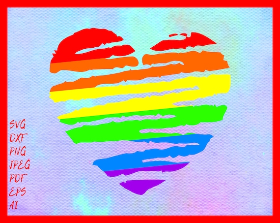 Download Lgbt Pride Rainbow Flag Heart Love Lgbt Heart Lgbt Awareness Etsy