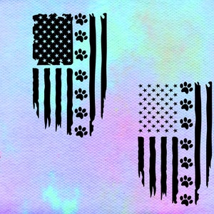 Puppy Paw / Paw Print / American Flag / Paw Flag / Decal / | Etsy