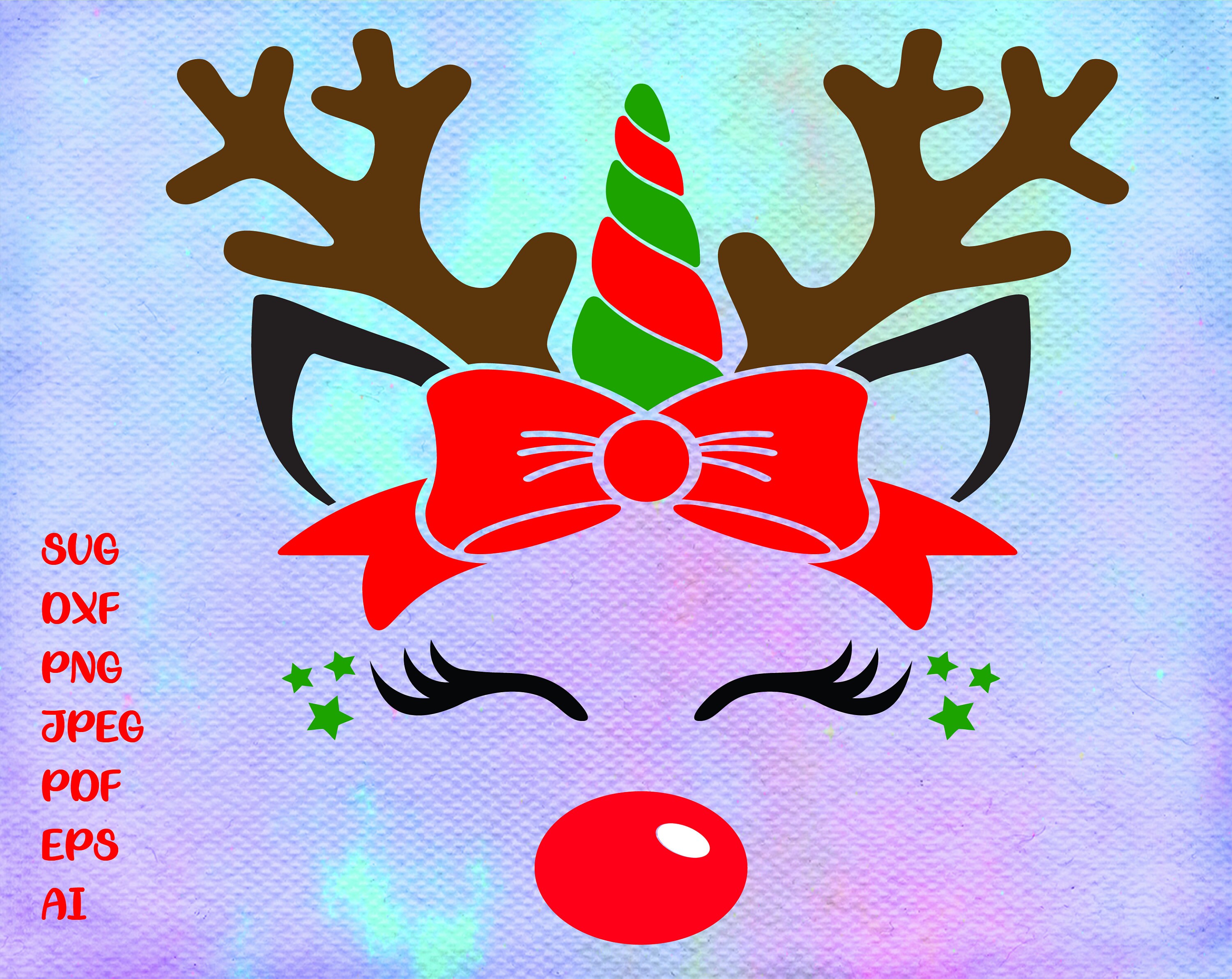 Download Unicorn Reindeer Svg Reindeer Svg Christmas Unicorn Svg Etsy