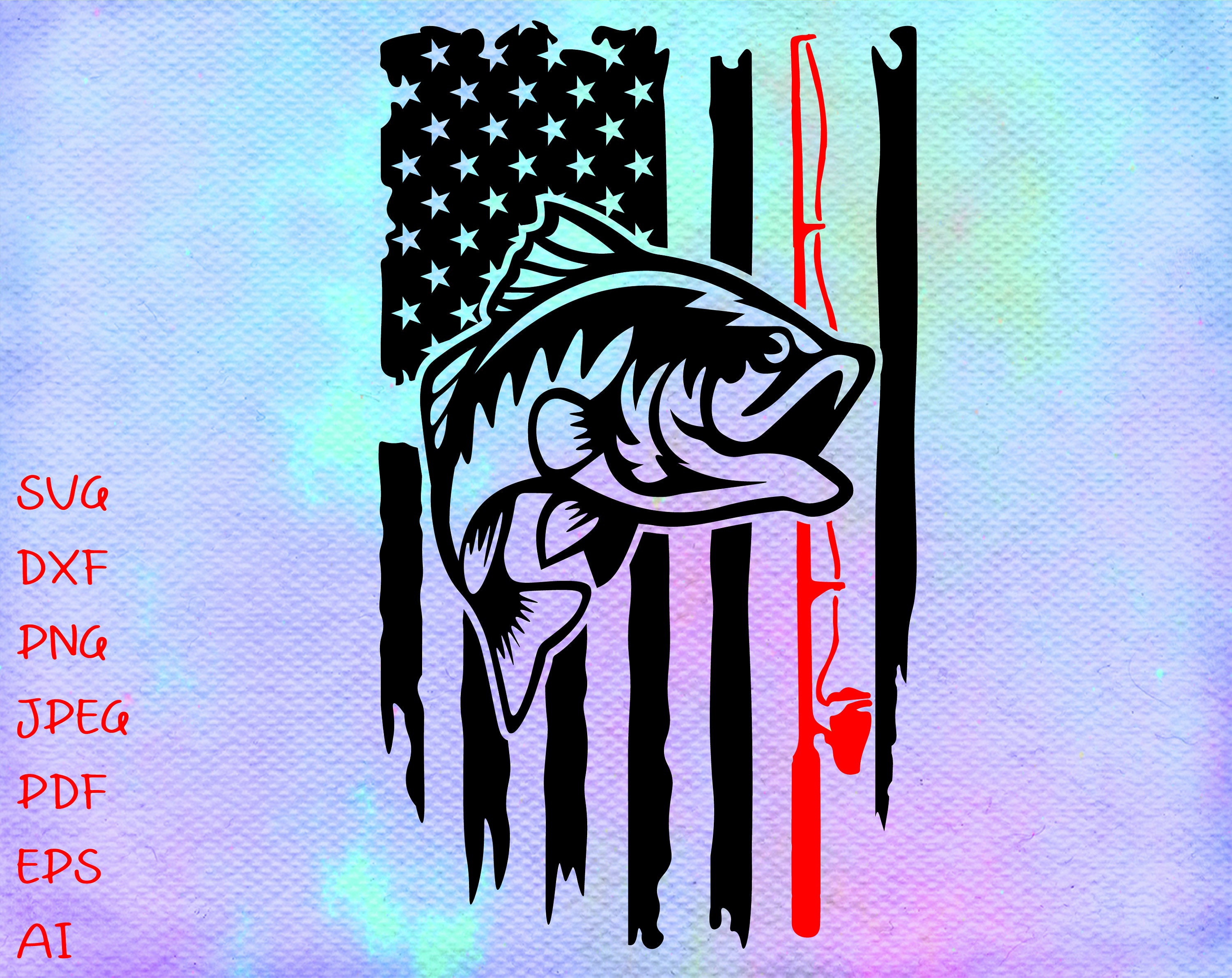 Download Fishing Distressed USA Flag SVG Fishing svg America fishing | Etsy