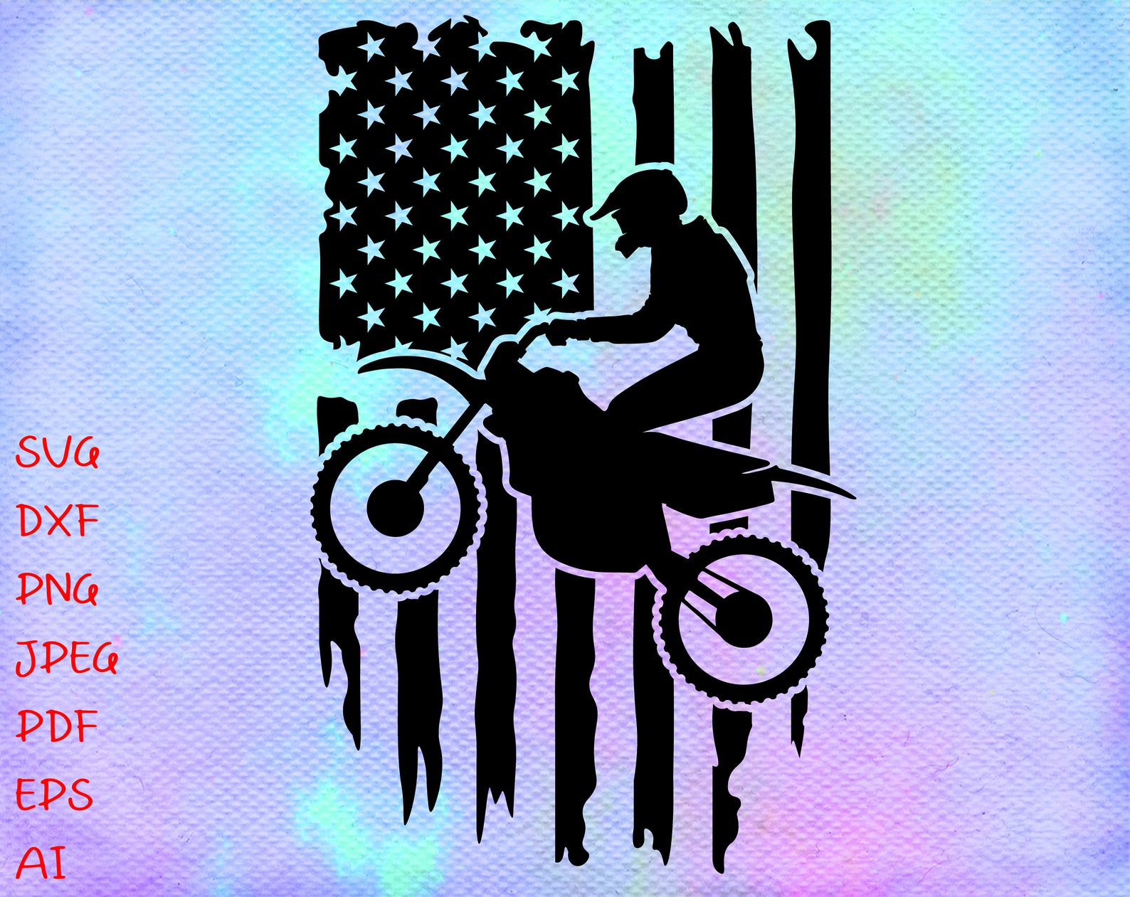 Motorcross USA Flag Svg USA Dirt Bike Racing Svg Motorcycle Etsy