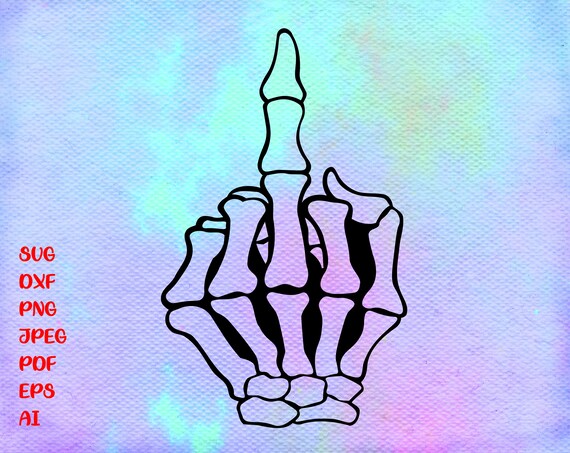Middle Finger Fu Bone Skeleton Finger Hand Fck You Skeleton Etsy