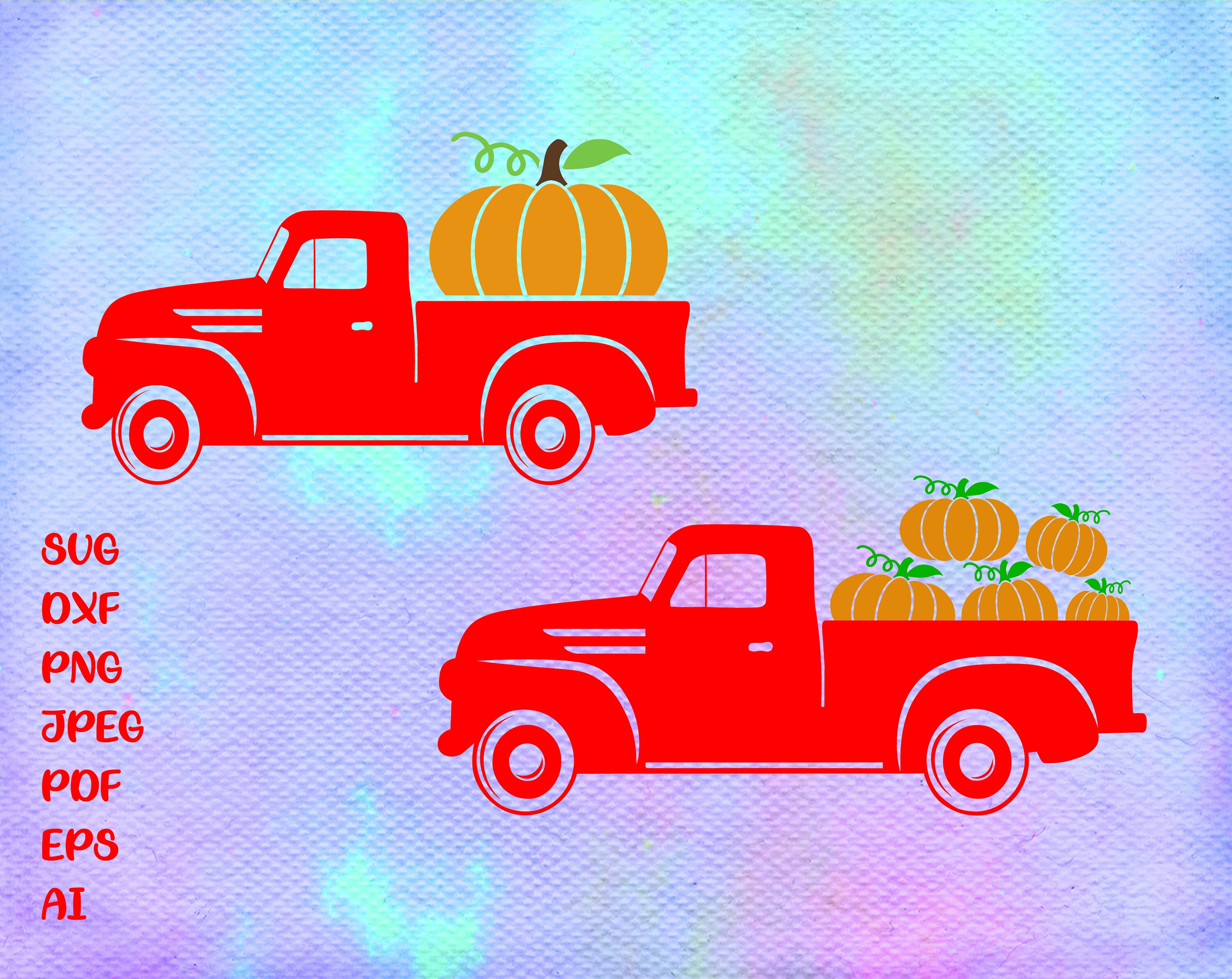 Pumpkin Truck Svg Antique Truck Svg Halloween Svg Fall Svg Etsy