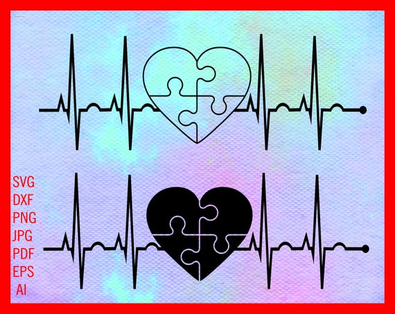 Download Autism Puzzle Piece Svg Fileautism Heartbeat Ekg Svg File Etsy
