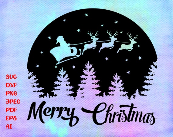Download Merry Christmas Svg Winter Svg Christmas Svg Flying Santa Etsy