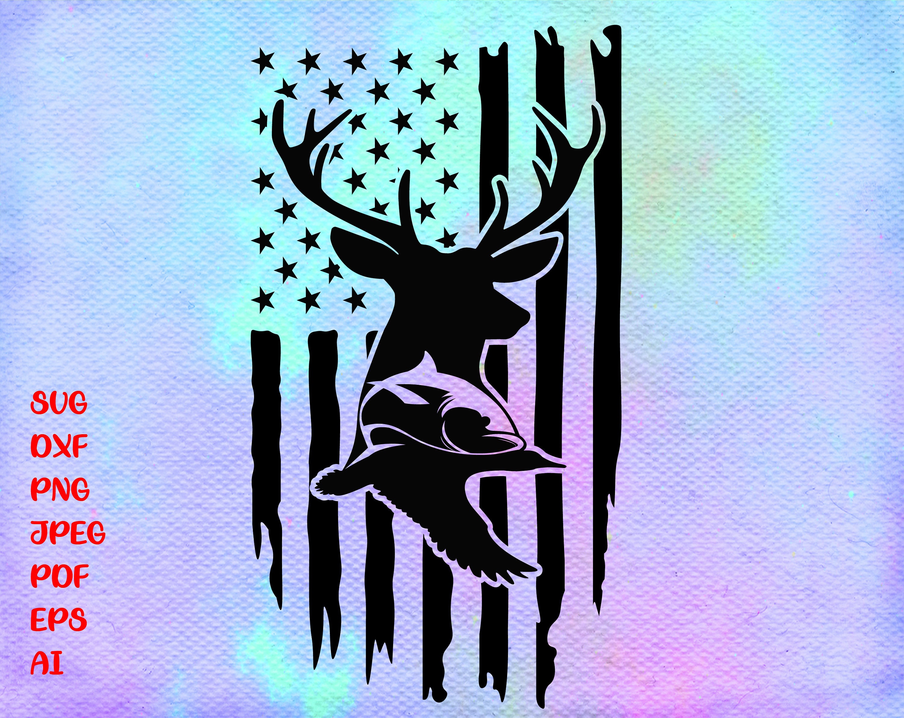 Download Hunting Svg Deer Duck And Fish Svg Duck Deer Fish Flag Png Silhouette Cricut Designs Digital