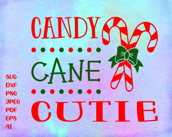 Candy Cane Cutie Svg Christmas Cut File Toddler Girl Holiday Etsy